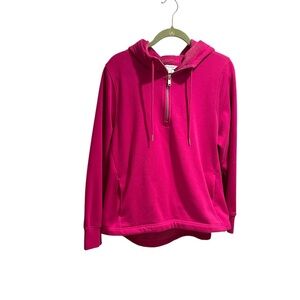 Women's Magenta 1/4 Zip fur lined hoodie